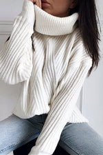 Load image into Gallery viewer, Comfy Turtleneck Knitted Batwing Pullover Sweater
