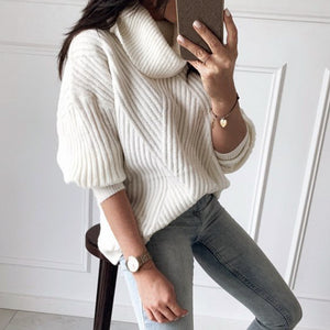Comfy Turtleneck Knitted Batwing Pullover Sweater