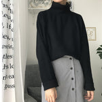 Load image into Gallery viewer, Comfy Knitted High Collar Pull-Over Loose Sweater
