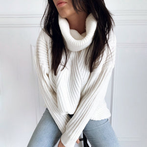 Comfy Turtleneck Knitted Batwing Pullover Sweater