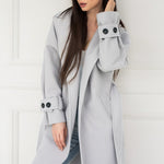 Load image into Gallery viewer, Light Grey Trendy Fall/Winter Long Overcoat
