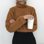Load image into Gallery viewer, Comfy Knitted High Collar Pull-Over Loose Sweater
