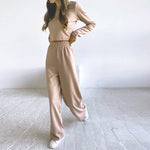 Load image into Gallery viewer, Comfy Autumn Knitted Top and Pants Suits Co-ord Set
