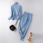 Load image into Gallery viewer, Cozy Luxury Feel Knit Co-ord Sets - BABY BLUE