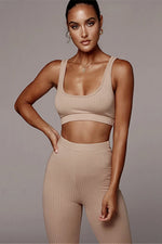 Load image into Gallery viewer, Comfy Knitted Crop Top and Pants Two-Piece Set
