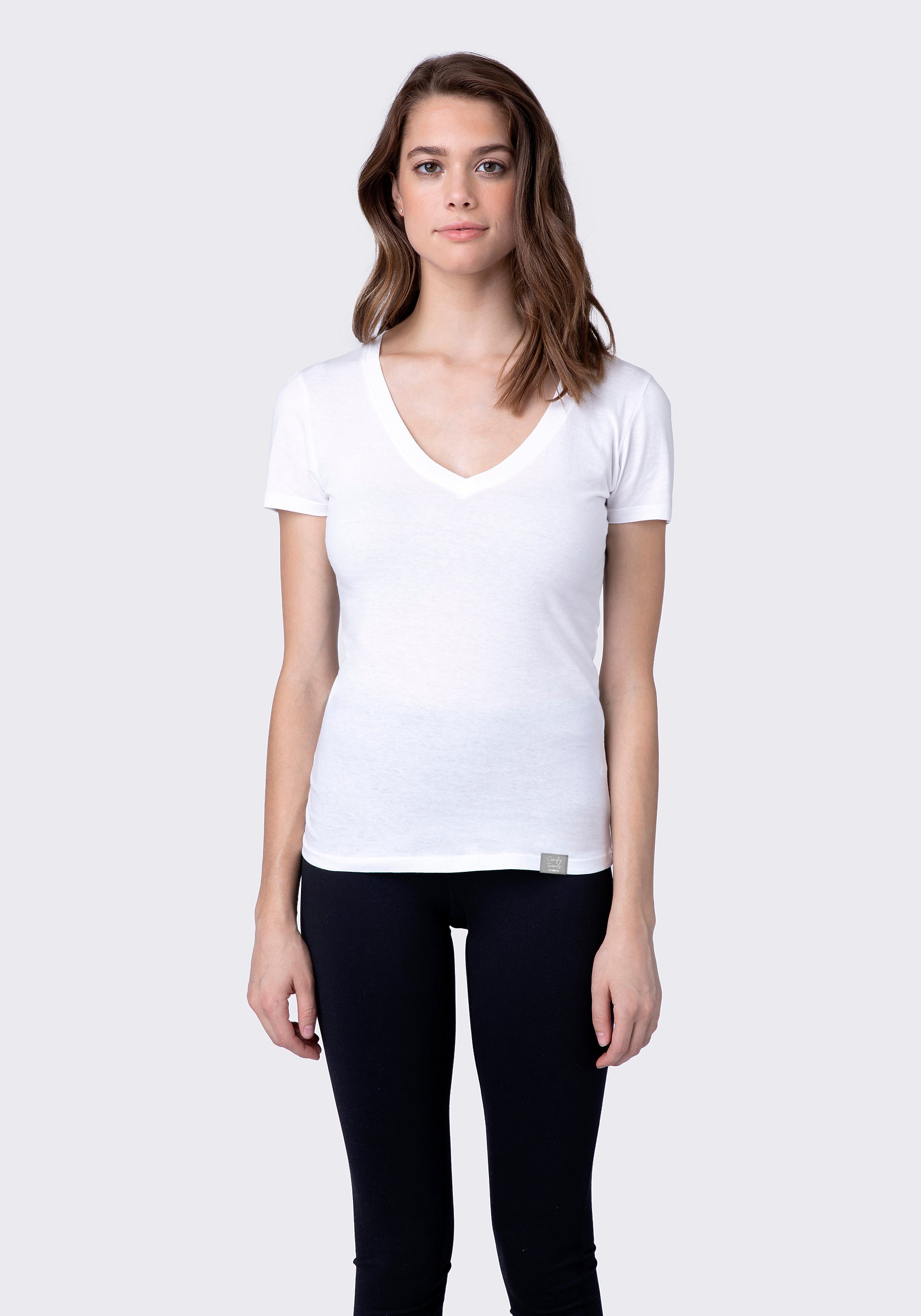 Ultra Soft Fitted Deep V-Neck Tee