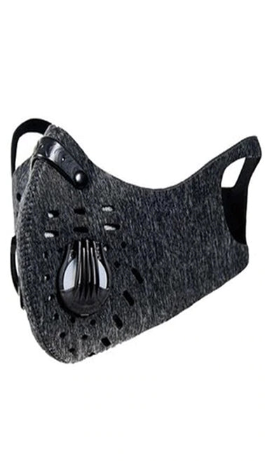 Neoprene Charcoal Dual Valve w/ PM 2.5 Filter Sports Face Mask
