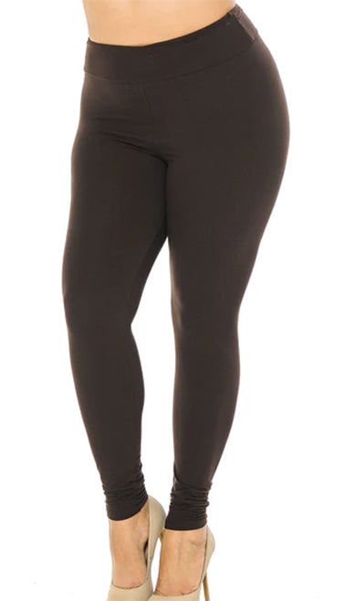 Plus Size - 3" High Waisted Buttery Soft Solid Leggings