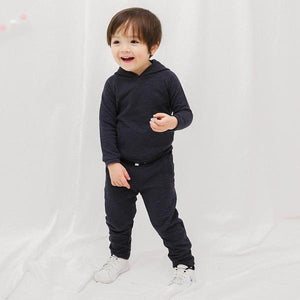 Soft Dk Navy Pinstripe Hoodie Set