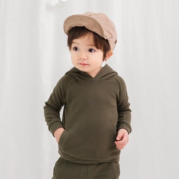 Soft Army Green Solid Hoodie and Pants Set