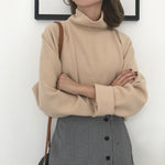 Load image into Gallery viewer, Comfy Knitted High Collar Pull-Over Loose Sweater
