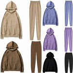 Load image into Gallery viewer, Comfy Fleece Hooded Sweatshirt and Loose Pants Co-ord Set
