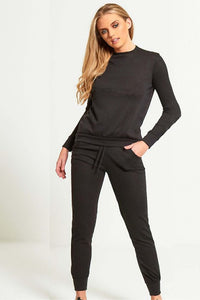 Simple Lightweight Cozy Black Tracksuit