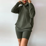 Load image into Gallery viewer, Comfy Long Sleeve Suit with Shorts Co-ord Sets
