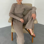 Load image into Gallery viewer, Cozy Casual Ribbed Knit Crew Neck and Pants Co-ords
