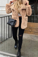 Load image into Gallery viewer, Soft Faux Fur Khaki Parka Coat
