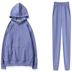 Load image into Gallery viewer, Comfy Fleece Hooded Sweatshirt and Loose Pants Co-ord Set
