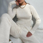 Load image into Gallery viewer, Cozy Casual Ribbed Knit Crew Neck and Pants Co-ords
