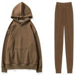 Load image into Gallery viewer, Comfy Fleece Hooded Sweatshirt and Loose Pants Co-ord Set
