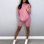 Load image into Gallery viewer, Comfy Long Sleeve Suit with Shorts Co-ord Sets
