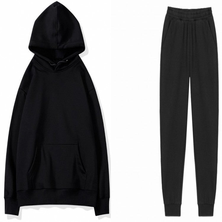 Comfy Fleece Hooded Sweatshirt and Loose Pants Co-ord Set