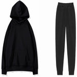 Load image into Gallery viewer, Comfy Fleece Hooded Sweatshirt and Loose Pants Co-ord Set

