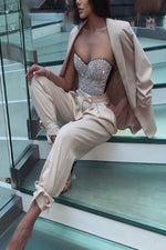 Load image into Gallery viewer, Trendy Blazer and Pantsuit Two Piece Co-ord Set
