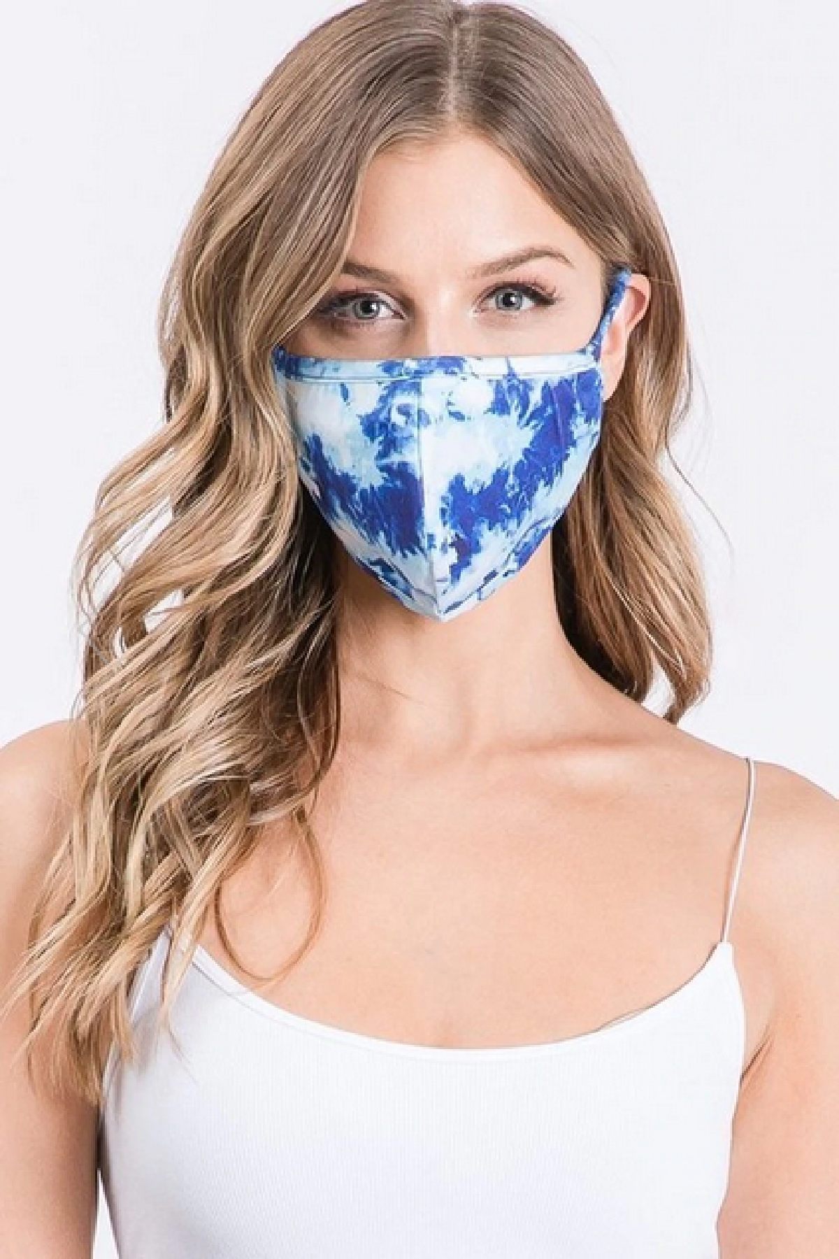 Light Blue Tie Dye Mask