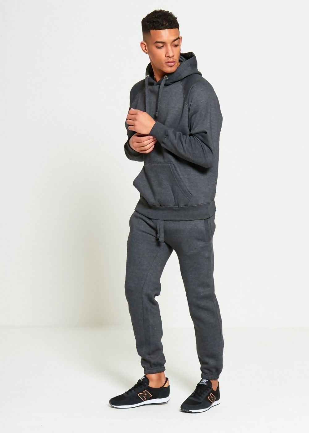 Charcoal Comfy Hooded Pullover Set