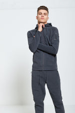 Load image into Gallery viewer, Comfy Charcoal Zip Through Skinny Fit Hooded Tracksuit Set  - ACCEPTING PRE-ORDERS
