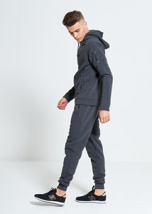 Comfy Charcoal Zip Through Skinny Fit Hooded Tracksuit Set  - ACCEPTING PRE-ORDERS
