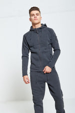 Load image into Gallery viewer, Comfy Charcoal Zip Through Skinny Fit Hooded Tracksuit Set  - ACCEPTING PRE-ORDERS
