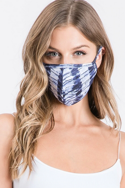 Dark Blue Tie Dye Mask