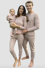 Load image into Gallery viewer, Dusty Rose Tan - Comfy Loungewear Family Matching Long Sleeves &amp; Pants Sets
