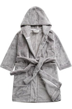 Load image into Gallery viewer, Soft grey hooded robe
