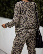 Load image into Gallery viewer, Trendy Leopard Leisure Long Sleeves &amp; Pants Sets
