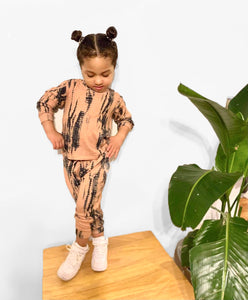Baby & Toddlers Comfy Lounge Sets Soft Peachy & Black Set