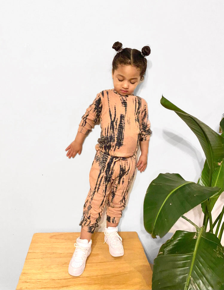 Baby & Toddlers Comfy Lounge Sets Soft Peachy & Black Set