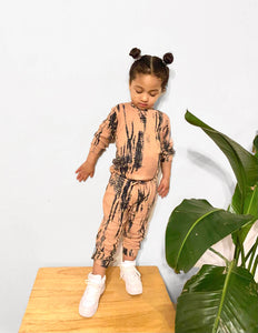 Baby & Toddlers Comfy Lounge Sets Soft Peachy & Black Set