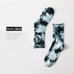 Load image into Gallery viewer, Soft Green/Black Ribbed Knit Tie-Dye Socks
