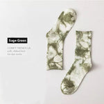 Load image into Gallery viewer, Soft Sage Ribbed Knit Tie-Dye Socks
