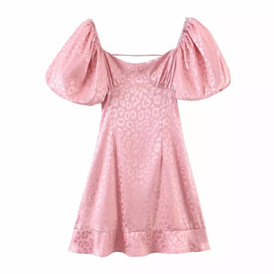Trendy Pink Puff Sleeve Dress