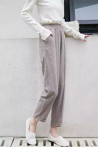 Cozy Casual Woolen Thick Warm Trousers