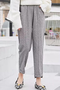 Cozy Casual Woolen Thick Warm Trousers