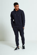 Load image into Gallery viewer, Navy Comfy Ribbed Hooded Tracksuit Set with Zipper Pockets
