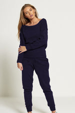 Load image into Gallery viewer, Cozy Dark Navy Lounge Knitted Set
