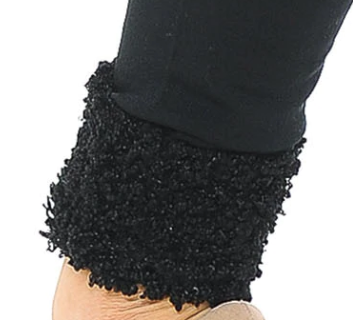 Black Poly Fur Hem Cuff