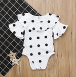 Load image into Gallery viewer, Ruffled Polka Dots Baby Romper &amp; Kids Bodysuit
