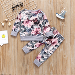 Load image into Gallery viewer, Comfy Floral Girl&#39;s Long Sleeve &amp; Trouser Set

