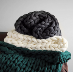 Load image into Gallery viewer, Chunky Handmade Crocheted Knit Throw Blanket
